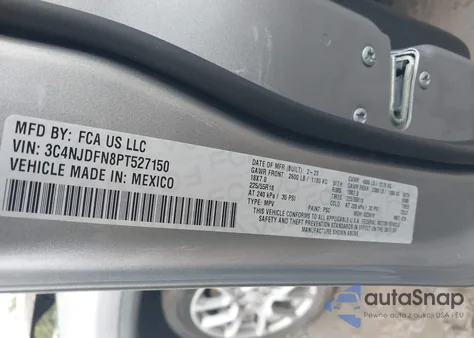 2023 Jeep Compass Latitude Lux Fwd из США, поврежденный, VIN 3C4NJDFN8PT527150